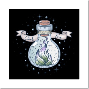 Genderqueer Fire Occult Bottle LGBT Pride Flag Posters and Art